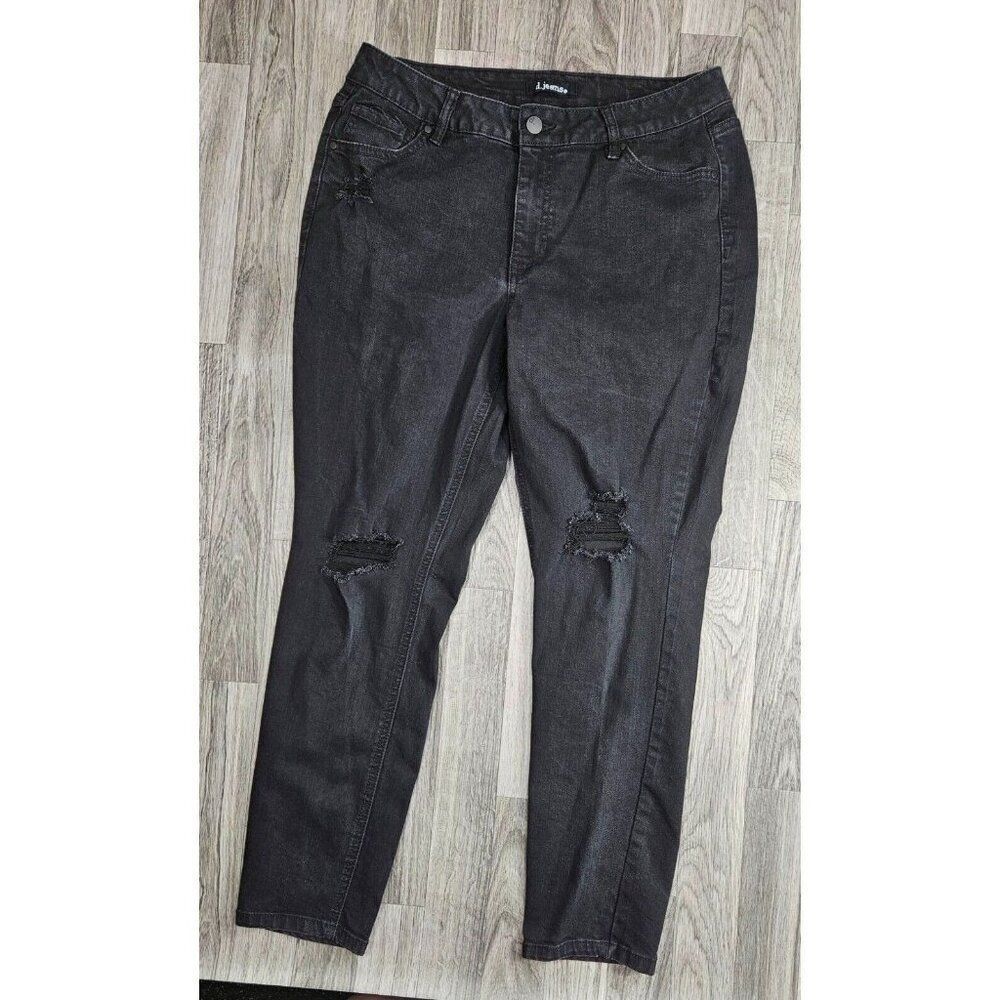 (3/$35) D. Jeans Womens Size 12 Distressed Black Grey Denim Jeans‎